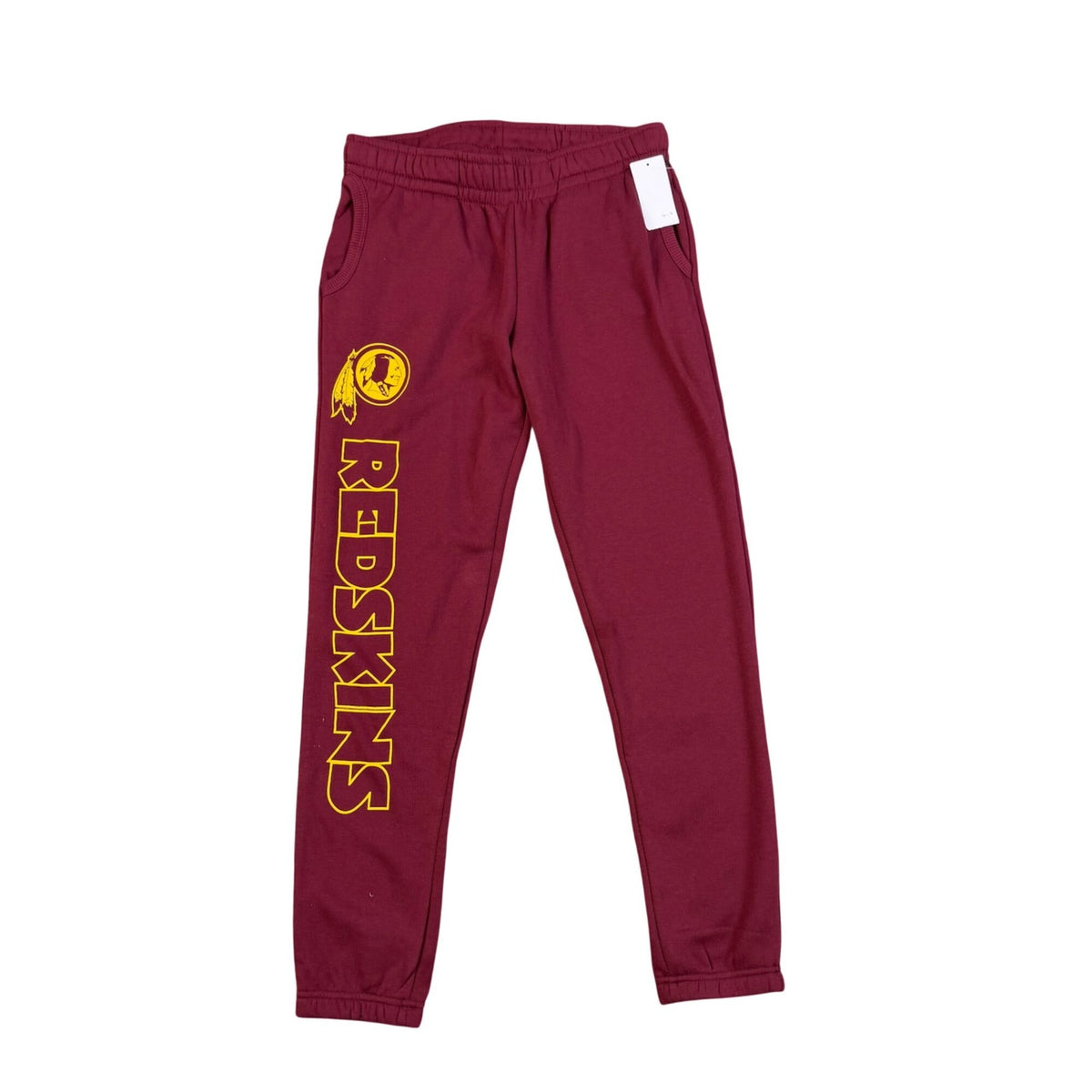 NFL Mens Burgundy Cotton-Blend Redskins Sweatpants Logo Print Team Apparel Sz M
