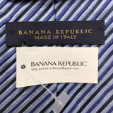 Banana Republic Mens Blue Striped 100% Silk Tie Made In Italy Elegant Neckwear