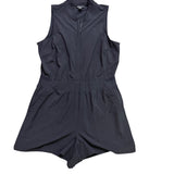 Athleta Womens Black Polyester-Blend Sleeveless Zip-Up Romper Size 14