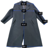 Ceplus Womens Black Wool Blend Long Coat Italy Double-Breasted Size 48