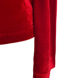 Pajamagram Womens Red Velour Long Sleeve Top S Soft Elegant Comfortable New