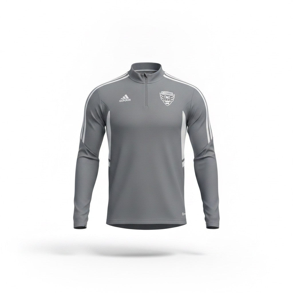 Adidas Mens Gray Training Top With White Stripe Details Size M 
