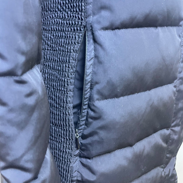 Express Women Black Polyester Puffer Belted Coat  Full-Length Pockets Warm Sz S