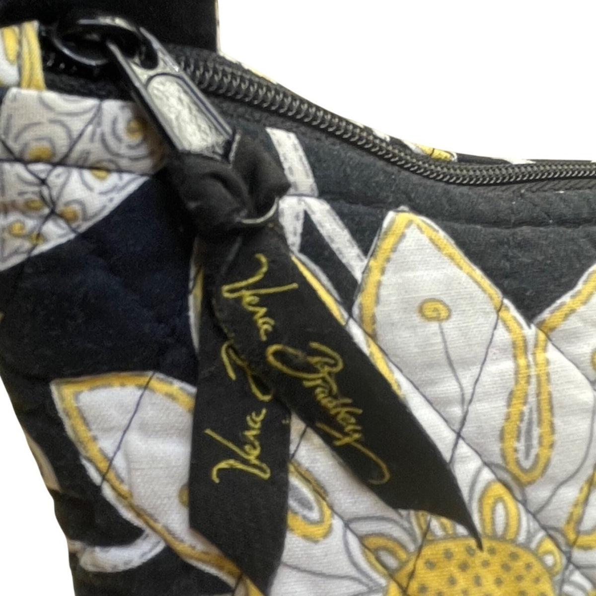 Vera Bradley Women’s Black Floral Quilted Adjustable Strap Crossbody Bag