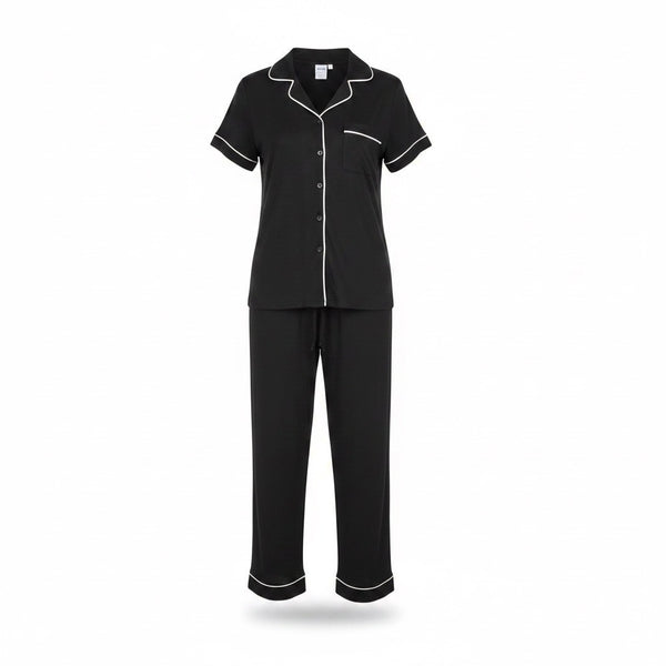 Auden Womens Black Modal Spandex Sleepwear Pajama Set Size L