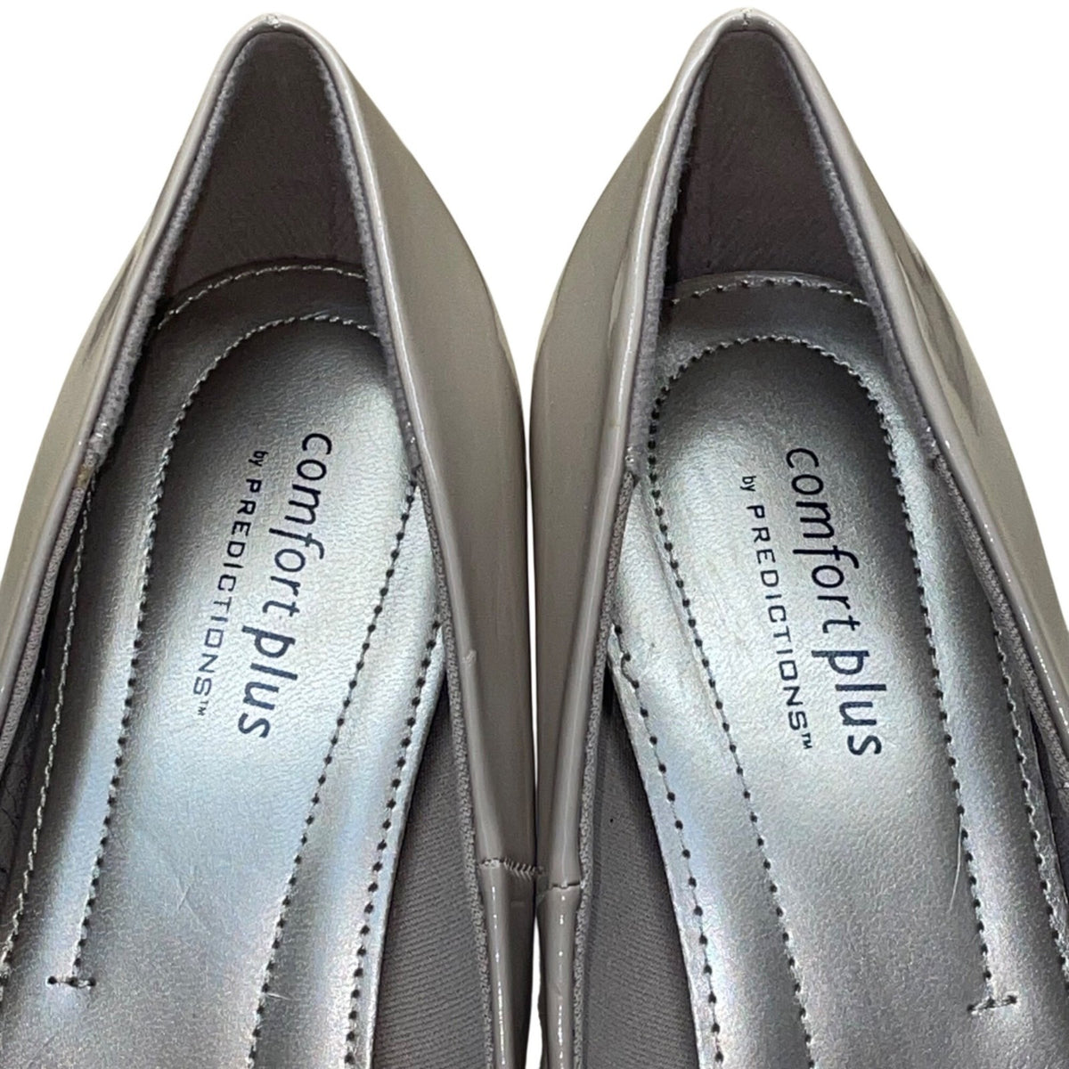 Comfort Plus By Predictions Women’s Nude Patent Leather Closed-Toe Heels Sz 8.5W