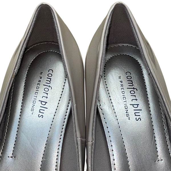 Comfort Plus By Predictions Women’s Nude Patent Leather Closed-Toe Heels Sz 8.5W