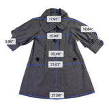 Hazelhazel Women Gray Cotton Puff Sleeve Trench Coat Button Front Size S