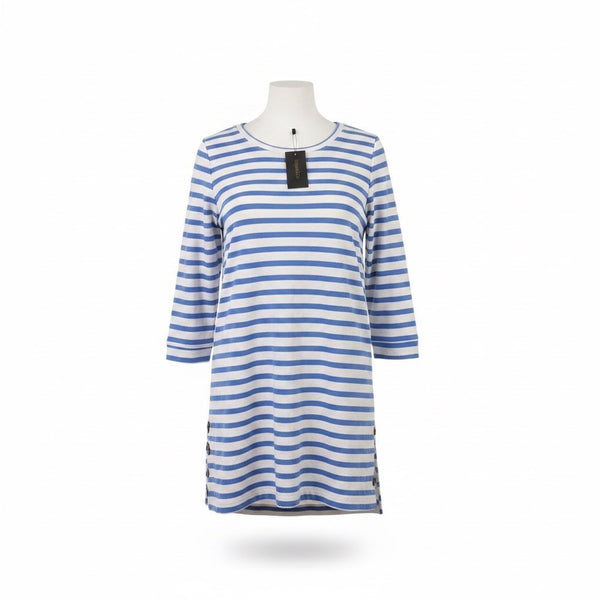 Style & Co Womens Blue Striped Long Sleeve Tunic Top Sized Petite Size M