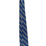 Tie Bar Mens Blue & Multi-Color Silk Linen Striped Tie Elegant Stain Resistant
