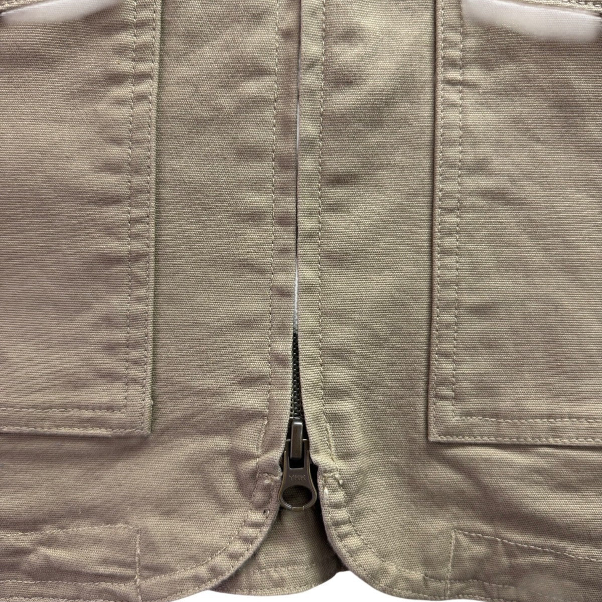 Duluth Trading Mens Tan Utility Vest Functional Storage Durable Zip Vest