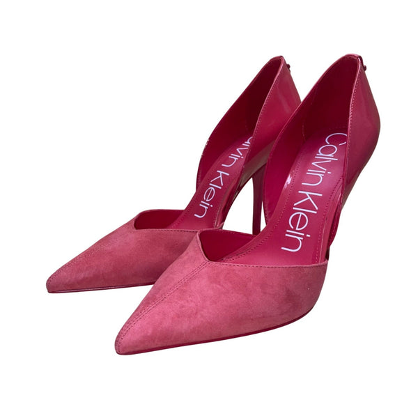 Calvin Klein Women’s Rose Quartz Suede/Patent Marybeth Pointed-Toe Heels Sz 10M