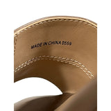 Steve Madden Women's Tan Patent Rego High Heels Slide Sandals With Chain Hardwar