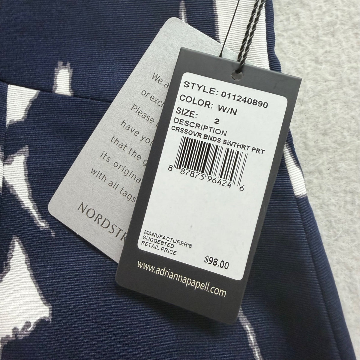 Adrianna Papell Women’s Navy/White  Sleeveless Dress Abstract Print Size 2 - New