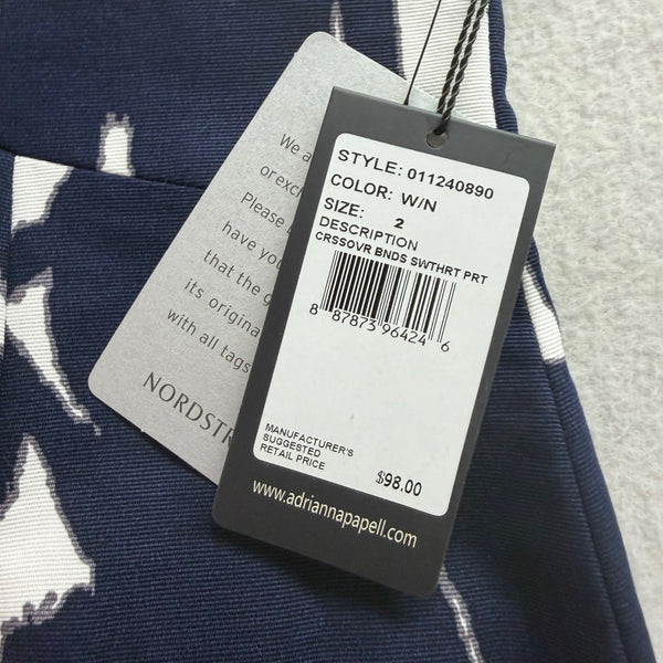 Adrianna Papell Women’s Navy/White  Sleeveless Dress Abstract Print Size 2 - New