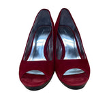 Style & Co Women’s Red Brick Suede Peep-Toe Celine Platform Pumps Size 10M