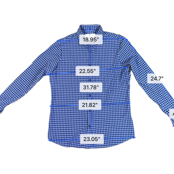 Mizzen+Main Mens Blue Gingham Button-Up Shirt Leeward Collection Size XL