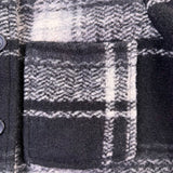 Gap Womens Plaid Shirt Jacket Black & White Button-Up Petite Recycled Sz XS