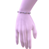 Brilliance Womens Silver Tone Heart Crystal Bracelet Adjustable Design