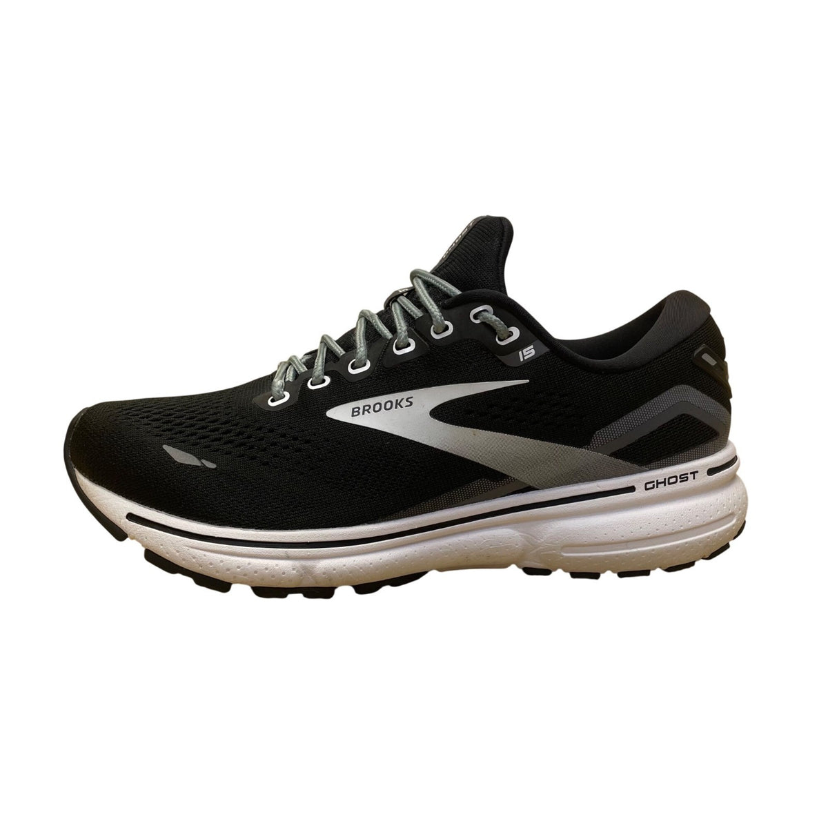 Brooks Men's Black & White Mesh Ghost 15 Cushioned Running Shoes Size 8.5