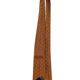 Faconnable  Mens Orange & Blue Floral Silk Necktie Elegant Design