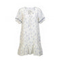 Kindred Womens White & Blue Polyester Short-Sleeve Ruffled Mini Dress Size L