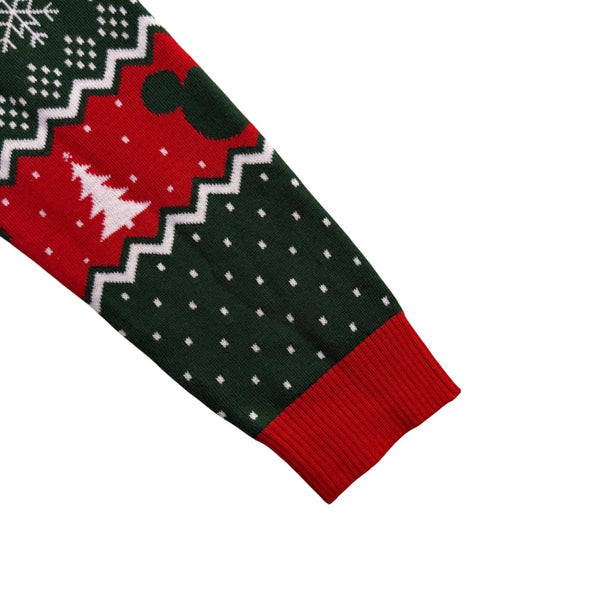 Disney Unisex Green Red Mickey Mouse Holiday Sweater Christmas Size Large