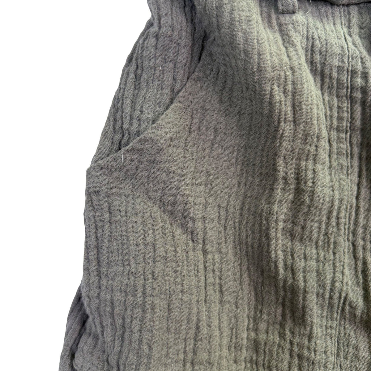 In Loom Womens Olive  Jumpsuit Button-Front Wide Leg Belted Sleeveless Size L