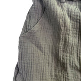 In Loom Womens Olive  Jumpsuit Button-Front Wide Leg Belted Sleeveless Size L
