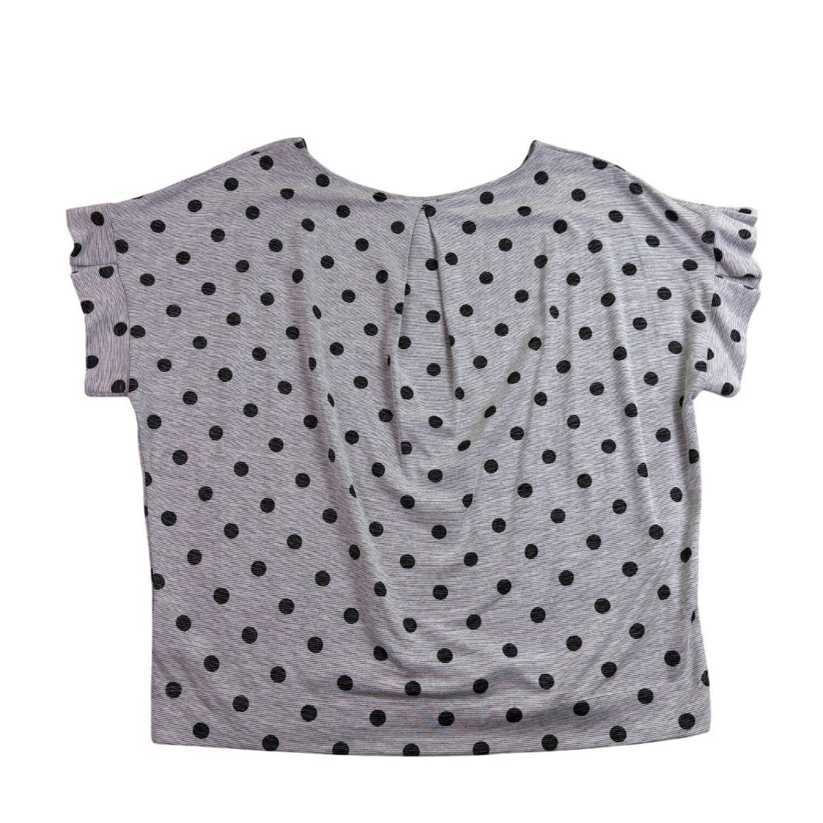 Jones New York Women’s Gray Polka Dot Short Sleeve Top Size L