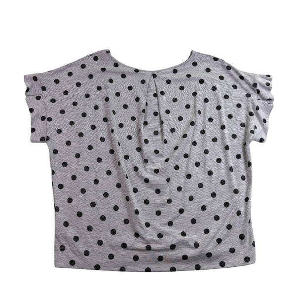 Jones New York Women’s Gray Polka Dot Short Sleeve Top Size L