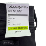 Eddie Bauer Womens Black Cotton Blend Straight-Leg Pants Casual Sz 16