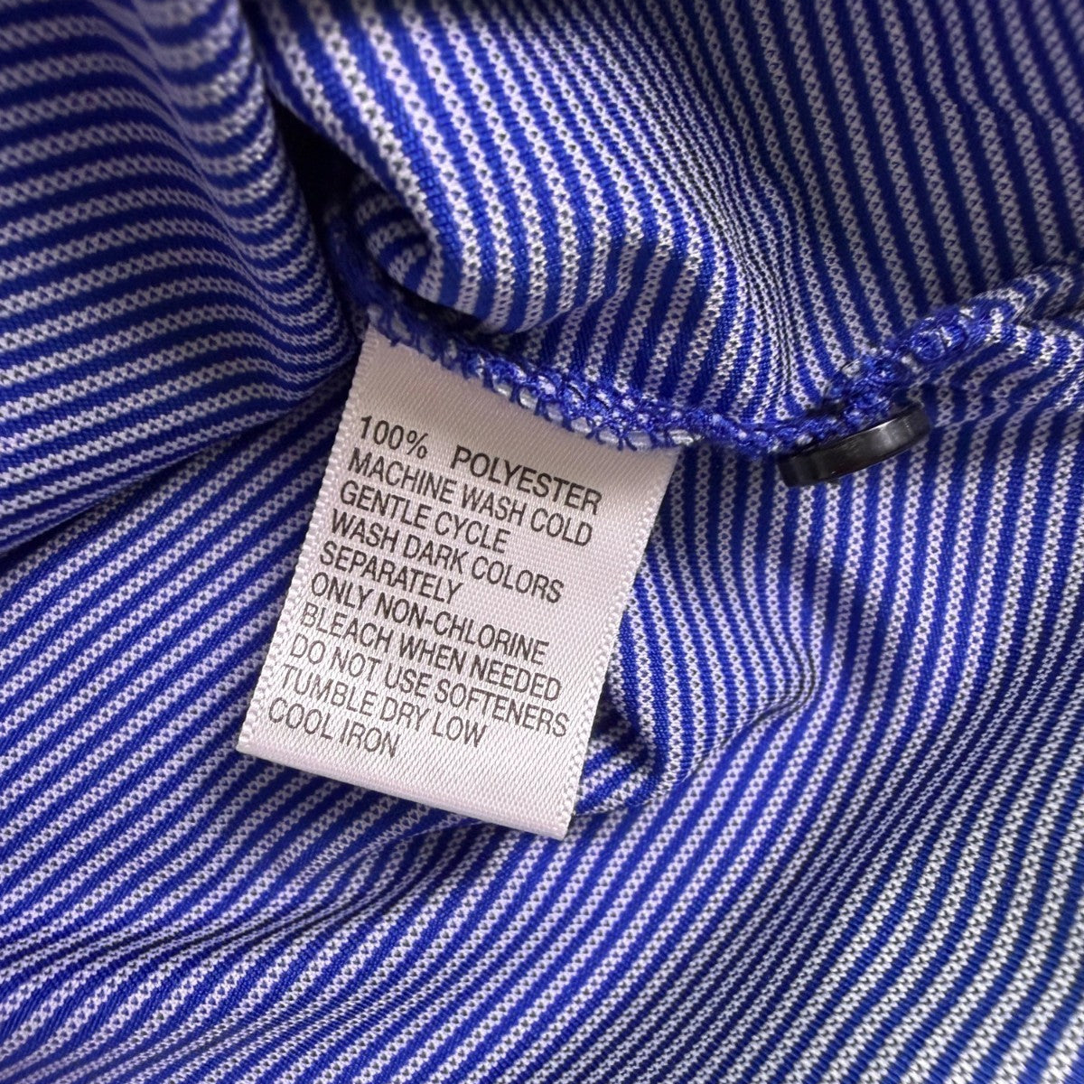 Greg Norman Mens Blue Striped Polo Shirt Play Dry Performance Breathable Size L