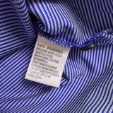Greg Norman Mens Blue Striped Polo Shirt Play Dry Performance Breathable Size L