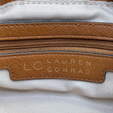 Lauren Conrad Women’s Brown Faux Leather Gold Flower Hardware Shoulder Bag