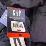 Gap Mens Black Mid-Rise Elastic Waist Durable  Cargo Pants Size M