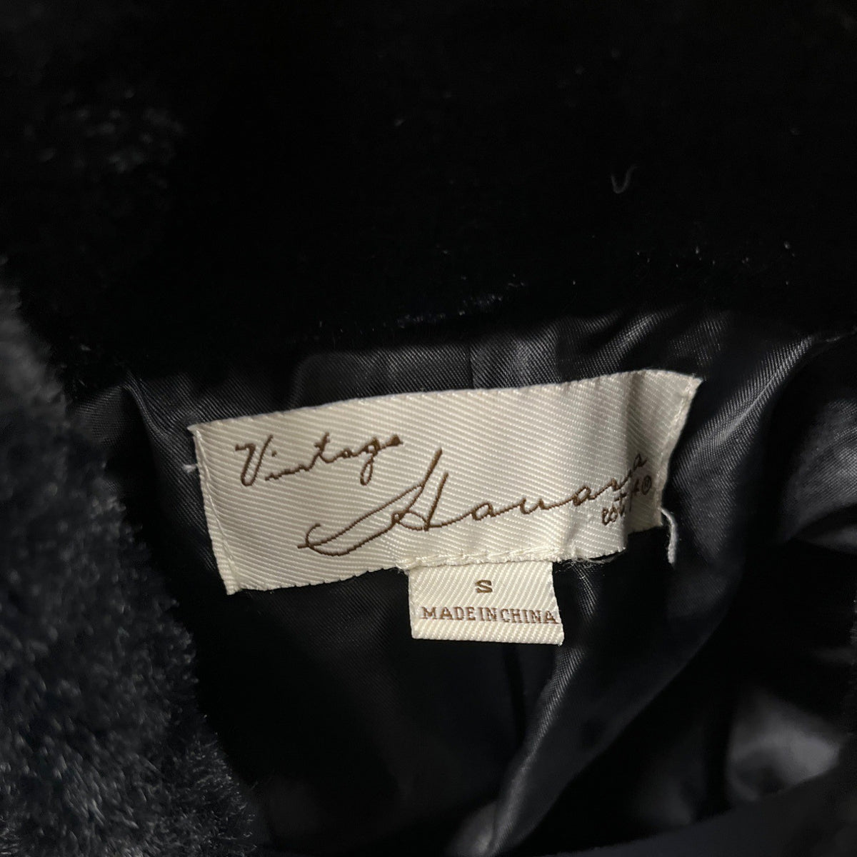 Vintage Havana Womens Black Faux Fur Jacket Size S