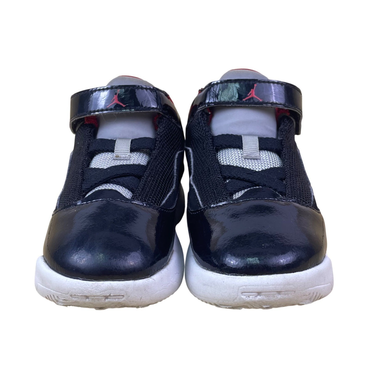 Jordan Kids Black & Red Patent Hook & Loop Closure Lightweight Sneaker Size 8C