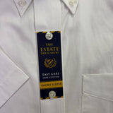 Club Room Mens White Regular Fit The Estate Dress Shirt Short Sleeve Sz 15