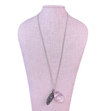 Sterling Silver 925 Womens Floral Textured Pendant Necklace With Chain