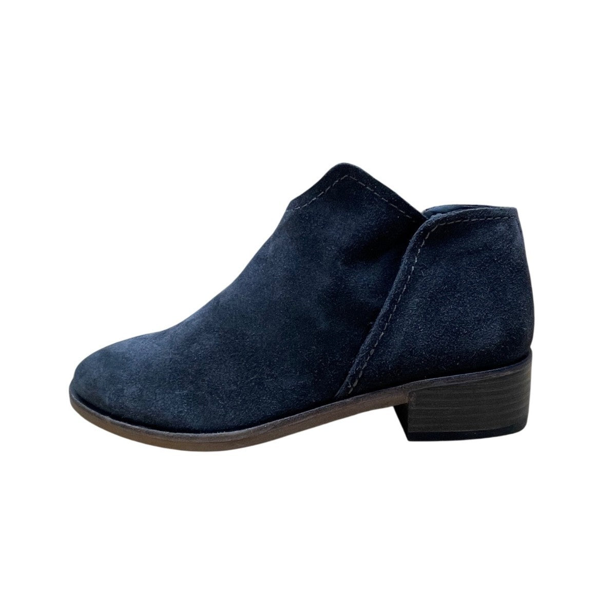 Vita Women’s Navy Blue Suede Slip-On Western Ankle Booties Size 8.5