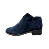Vita Women’s Navy Blue Suede Slip-On Western Ankle Booties Size 8.5