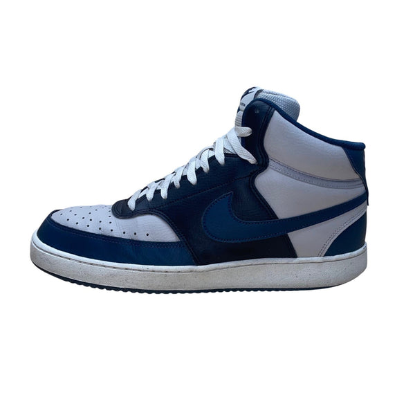 Nike Men’s Navy Blue & Gray Court Vision High-Top Lace-Up Sneakers Size 12