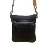 Coach Women’s Black Nylon Leather Adjustable Strap Zip Closure Crossbody Bag