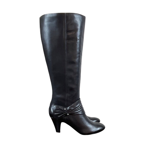 Naturalizer Womens Black Knee-High Leather Boots Size 10M - New with box