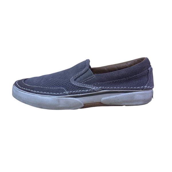 Sperry Men’s Gray Perforated Upper Leather Slip-On Loafers Shoes Size 9.5M