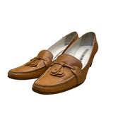 Fratelli Rossetti Women’s Tan Leather Tassel Detail Heeled Loafers Size 7.5