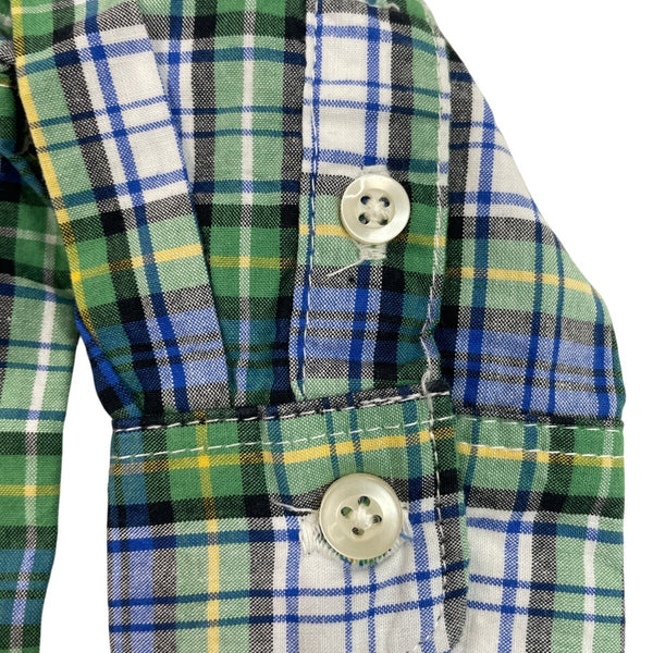 Carters Baby Boys Green & Blue Plaid Button-Up Bodysuit Size 3M - New
