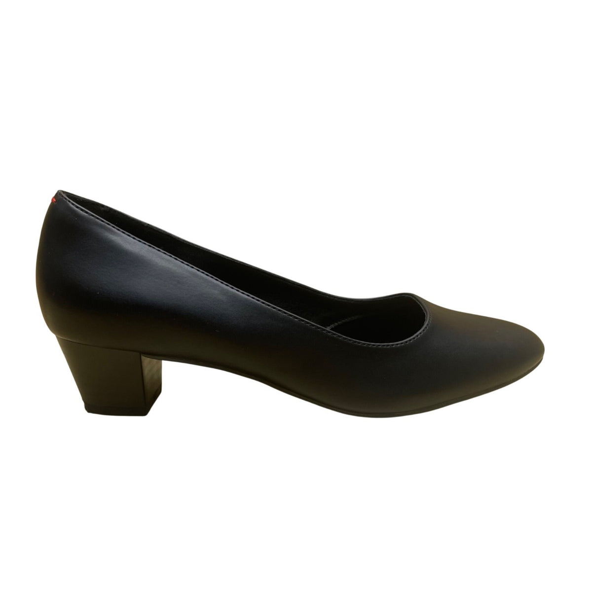 Trary Women’s Black PU Leather Comfort Slip-On  Low-Heel Pumps Size 6