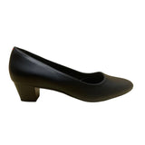 Trary Women’s Black PU Leather Comfort Slip-On  Low-Heel Pumps Size 6